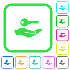 Sticker - Security service vivid colored flat icons