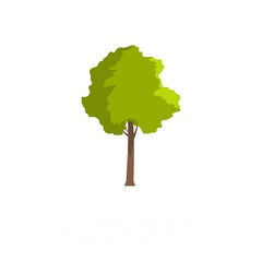 Sticker - Hornbeam tree icon. Flat illustration of hornbeam tree vector icon isolated on white background