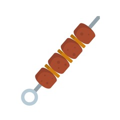 Poster - Shish kebab icon. Flat illustration of shish kebab vector icon isolated on white background