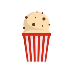 Poster - Popcorn icon. Flat illustration of popcorn vector icon isolated on white background
