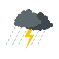 Poster - cloud thunder icon. flat illustration of cloud thunder vector icon isolated on white background
