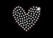Diamond Crystals Paved Silhouette of Heart  -  Vector Glamor Rhinestones Valentine Symbol
