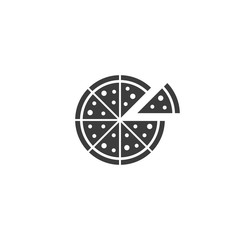 Poster - pizza icon. sign design