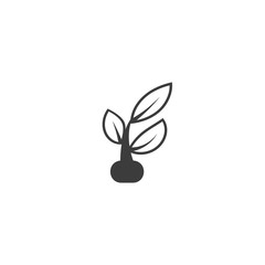 Canvas Print - plant icon. sign design