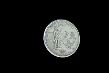 US one quarter coin (twenty five cents) Massachusetts 2000.