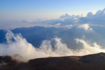 Sticker - Beautiful cloudy sky over mountains