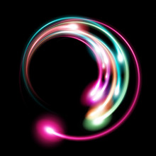 Green And Pink Radiant Helix   - Vector Glowing Neon Spiral
