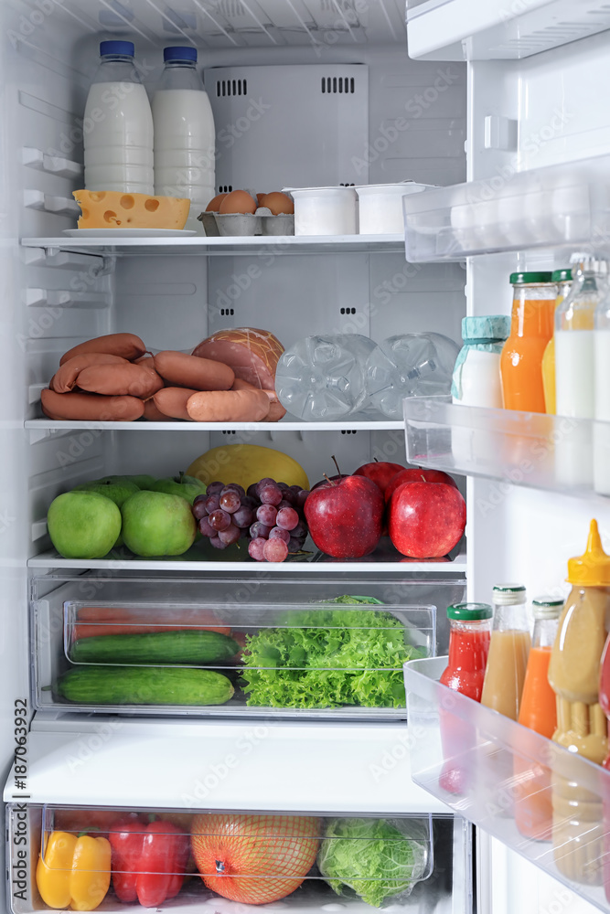 Refrigerator full of food