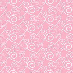 Poster - Heart seamless pattern. Packing paper for Valentine's Day.