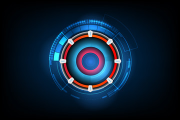 Poster - abstract futuristic electronic circuit technology background, vector illustration