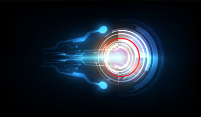 Fototapete - Abstract futuristic electronic circuit technology background, vector illustration