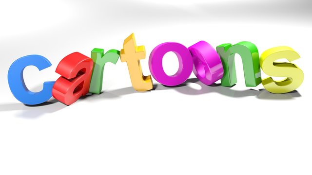 Cartoons 3D colorful write - 3D rendering