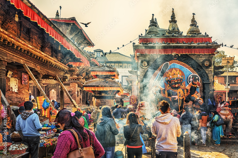 Kala Bhairava Temple, Kathmandu, Nepal - obrazy, fototapety, plakaty 