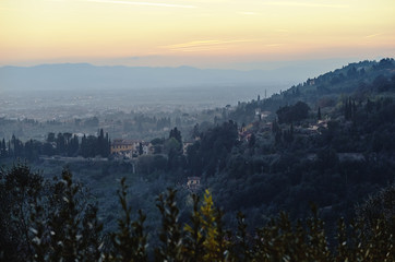 Poster - Typical Tuscany landscape near Florence.