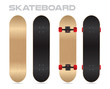 wood skateboard template vector two sides