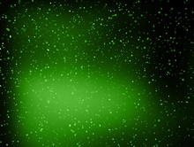 Abstract Green Stars Space Background.