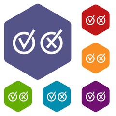 Poster - Choice of tick and cross in circles icons set