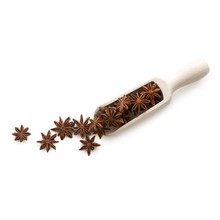 Star Anise In Wooden Spoon