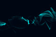 Dark abstract forming wave particle background