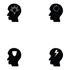 Wall Mural - thoughts icon set