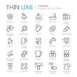 Collection of hygiene thin line icons