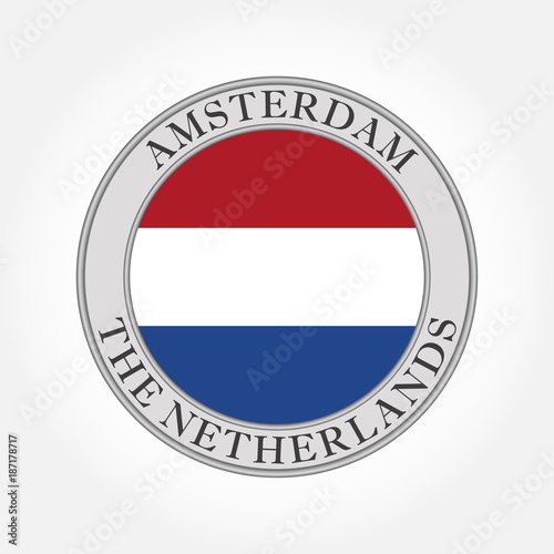 The Netherlands Or Holland Flag Round Badge Or Button Dutch Symbol Amsterdam Circle Icon Vector Illustration Stock Vector Adobe Stock