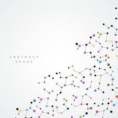 Aufkleber - Colorful background with connection dots and lines. Graphic abstract structure