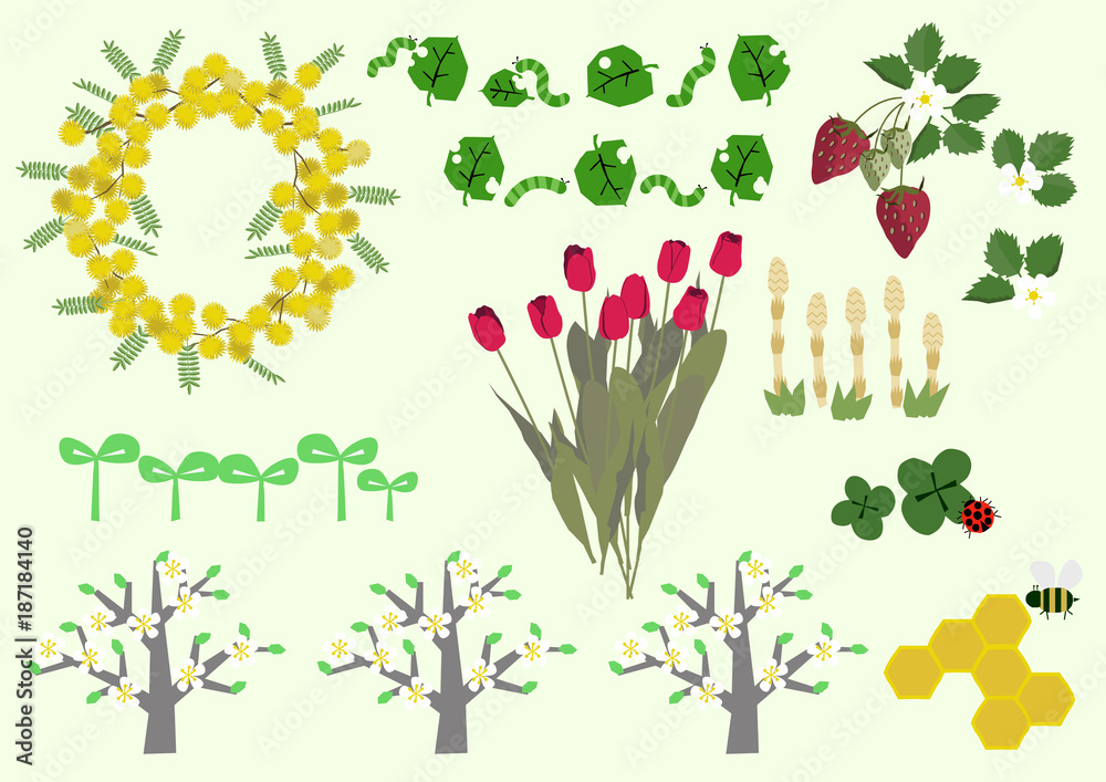 ミモザの花と春の植物 春のイメージ イラスト素材集 Do Pokoju Dzieciecego Plakaty Ecowall24 Pl ミモザの花と春の植物 春のイメージ イラスト素材集 Do Pokoju Dzieciecego Plakaty Ecowall24 Pl