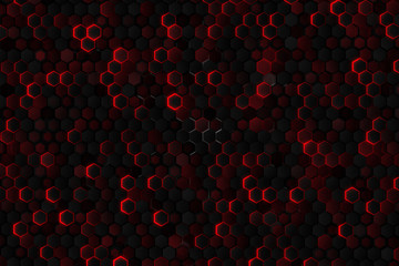 Wall Mural - red hexagon wallpaper