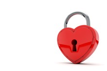 Heart Shaped Padlock. Valentines Day Love Concept. 3D Rendering
