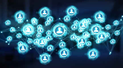 Aufkleber - Social media digital interface background 3D rendering