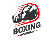 Silhouette Of Boxing Gloves - Boxing Emblem, Logo Design, Illustration On A White Background