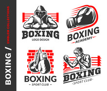 Boxing Logo, Emblem Collections, Designs Templates On A White Background