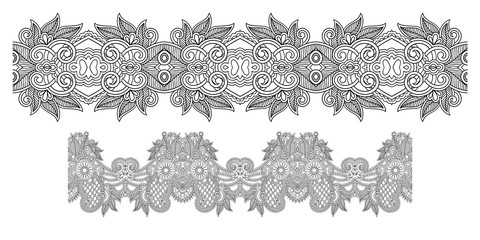 Sticker - decorative stripe pattern, paisley floral design