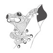 hand draw of frog in zentangle style. vector