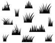 © dollitude - Black vector grass silhouette on white background