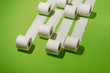 Toilet paper concept on green background. Hygiene and health. Concept photo.