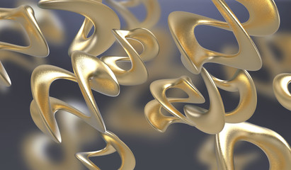 Poster - abstract background with amorphous shape. chaotic composition of formless elements. 3d render pictur