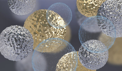 Poster - abstract background with amorphous shape. chaotic composition of formless elements. 3d render pictur