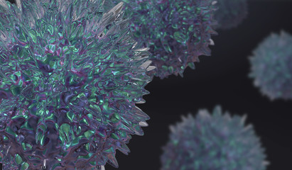 Poster - abstract background with amorphous shape. chaotic composition of formless elements. 3d render pictur