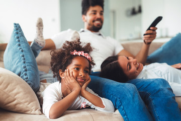 Family spending time together at home.