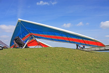 Hang Gliders Prepared To Fly