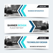 © Yochanan - Horizontal business banner templates. Vector corporate identity design, technology background layout. Modern blue website headers, eps10