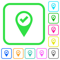 Sticker - GPS map location ok vivid colored flat icons