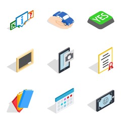 Poster - Dangle icons set, isometric style