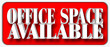 © Patrick - Stock Illustration - White Bold Text Office Space Available, 3D Illustration, Isolated Against the Red Background.