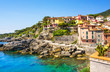 Panoramic view of beautiful colorful houses of Tellaro village, Lerici, La Spezia, Italy