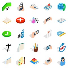 Poster - Interlocution icons set, isometric style