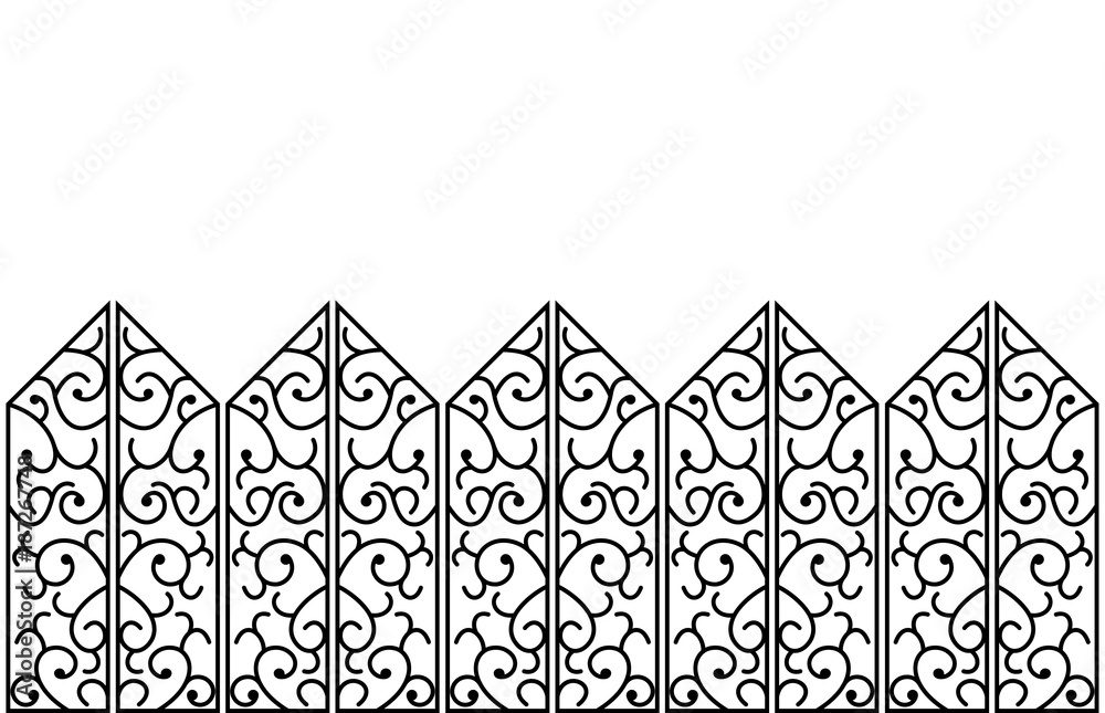 Border design. Drawing of abstract filigree gates, vector illustration ...