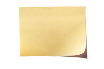 yellow sticky post note isolated on white